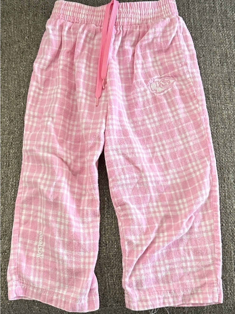 NFL Reebok Kansas City Chiefs Toddler 2T Pink Plaid Flannel Pants